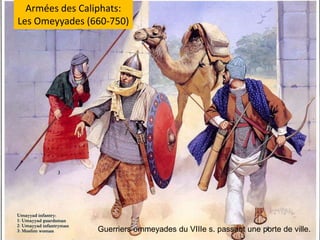 Armées des Caliphats:Les Omeyyades (660-750)Guerriersommeyades du VIIIe s. passant uneporte de ville.
