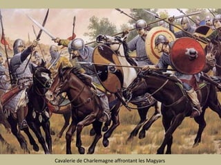Cavalerie de Charlemagne affrontant les Magyars