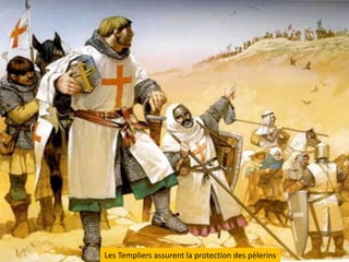 Les Templiers assurent la protection des pèlerins 