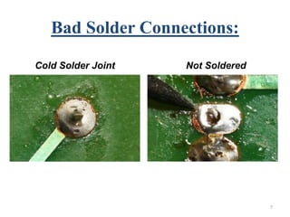 Bad Solder Connections:
7
Cold Solder Joint Not Soldered
 