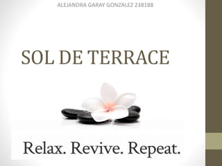 SOL DE TERRACE
ALEJANDRA GARAY GONZALEZ 238188
 