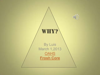 Why?

  By Luis
March 1,2013
   OAHS
Frosh Core
 