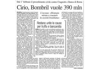 Cirio, Bombril vuole 390 mln