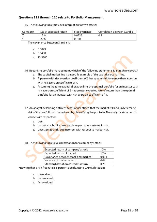 CFA LEVEL 1 mock-exam