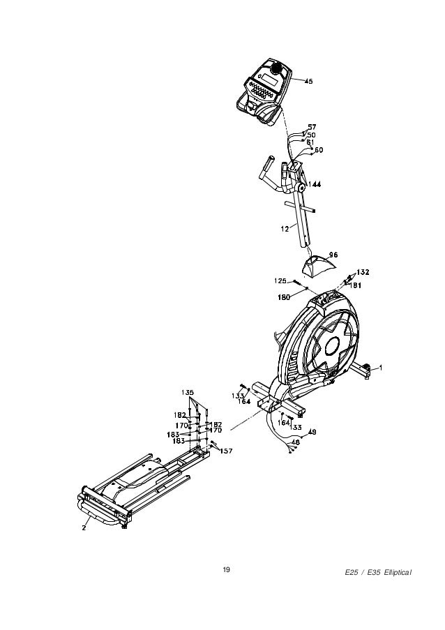 Sole E35 Elliptical Trainer Installation guide cord 3 wire diagram 