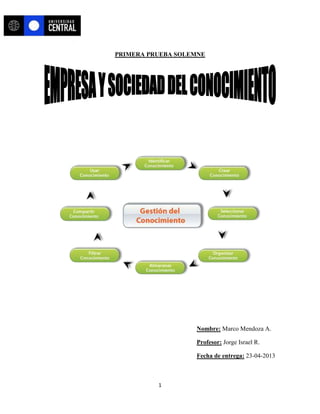 1
PRIMERA PRUEBA SOLEMNE
Nombre: Marco Mendoza A.
Profesor: Jorge Israel R.
Fecha de entrega: 23-04-2013
 