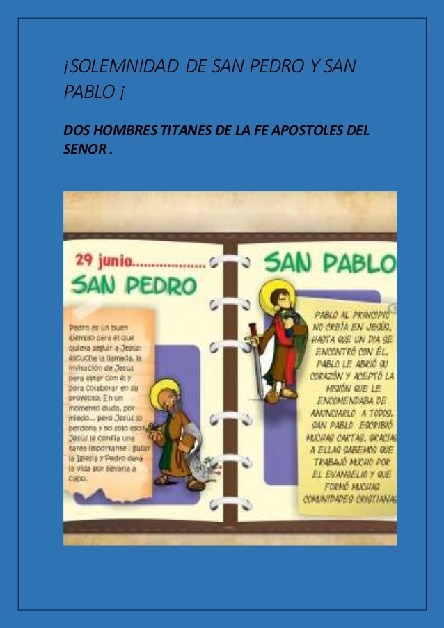 Solemnidad De San Pedro Y San Pablo Ninos