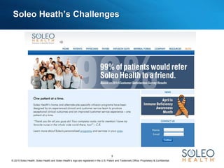 © 2015 Soleo Health. Soleo Health and Soleo Health’s logo are registered in the U.S. Patent and Trademark Office. Proprietary & Confidential.
5
Soleo Heath’s Challenges
 