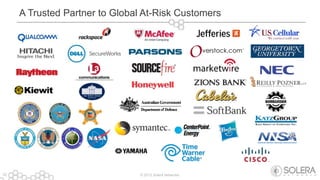 © 2013 Solera Networks22
A Trusted Partner to Global At-Risk Customers
 