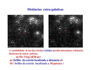 População estelar do Halo Galáctico 
Os aglomerados globulares 
contem centenas de 
milhares de estrelas, são 
objetos do halo galáctico de 
idade  109 
 