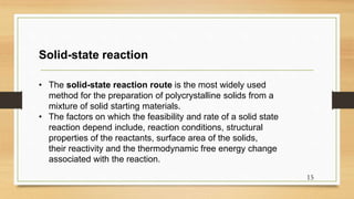 Sol gel method and solid state reactions | PPTX | Chemistry | Science