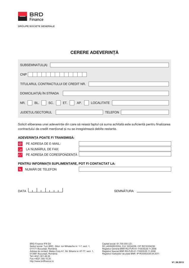 Solicitare Adeverinta Reziliere