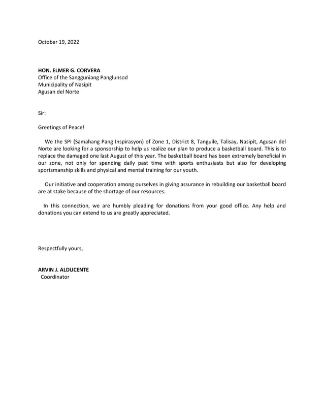 solicitation letter PDF