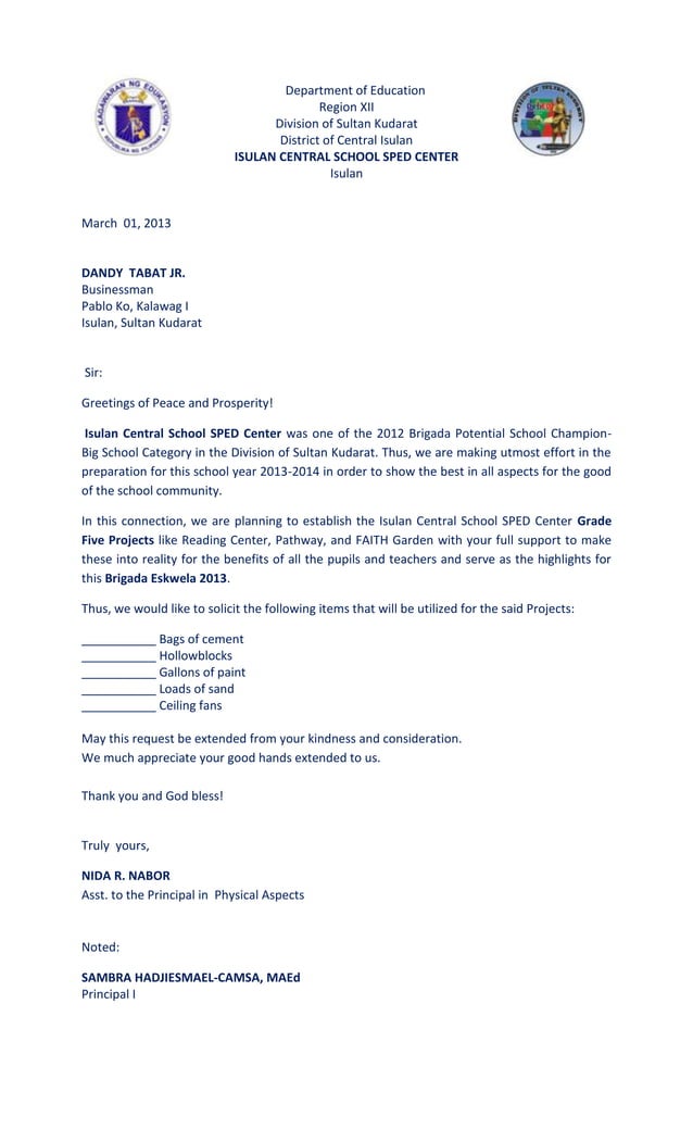 Solicitation letters PDF