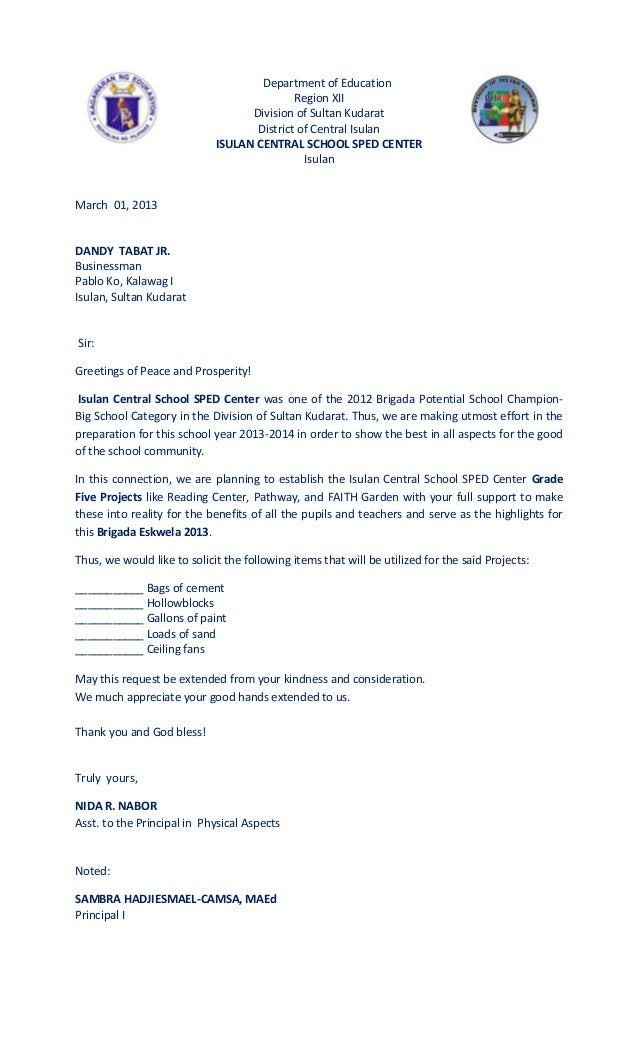 Solicitation letters