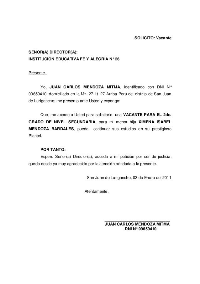 Solicito Vacante