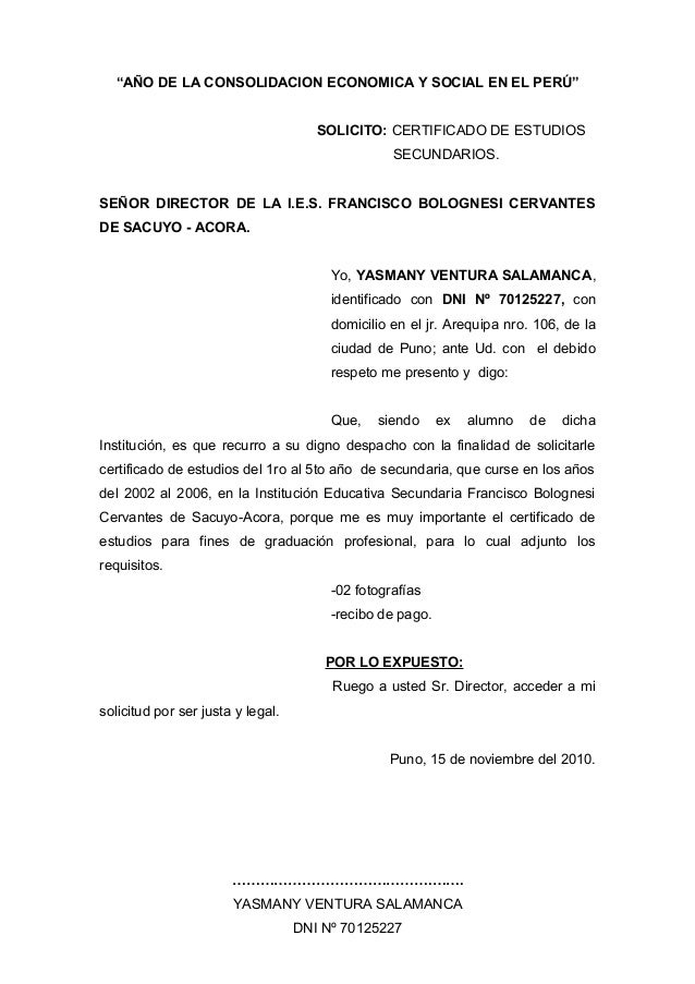 Solicitud De Certificados De Estudios Secundarios 2010