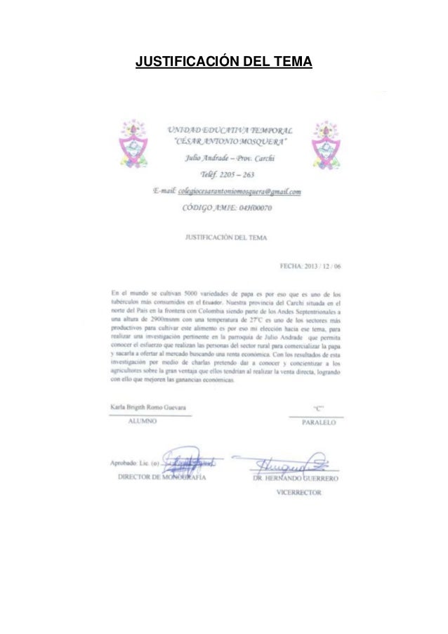 Solicitud de aprobación de monografia