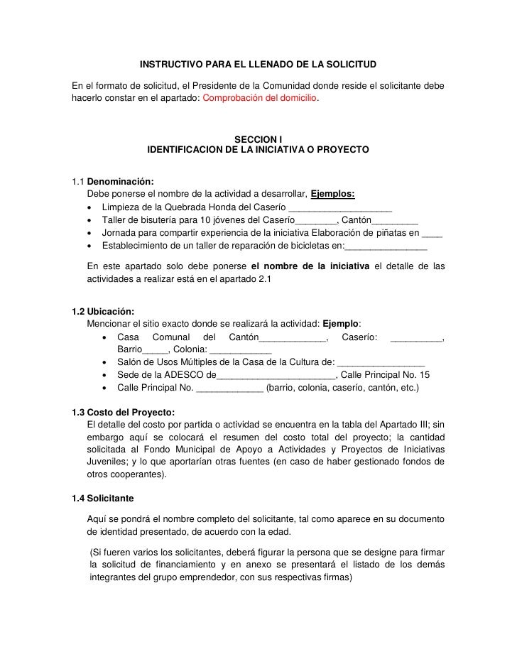 Solicitud De Fondos Para Iniciativas Juveniles