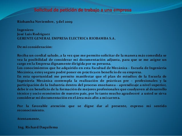 Modelo de cartas de solicitud Modelo de cartas de solicitud