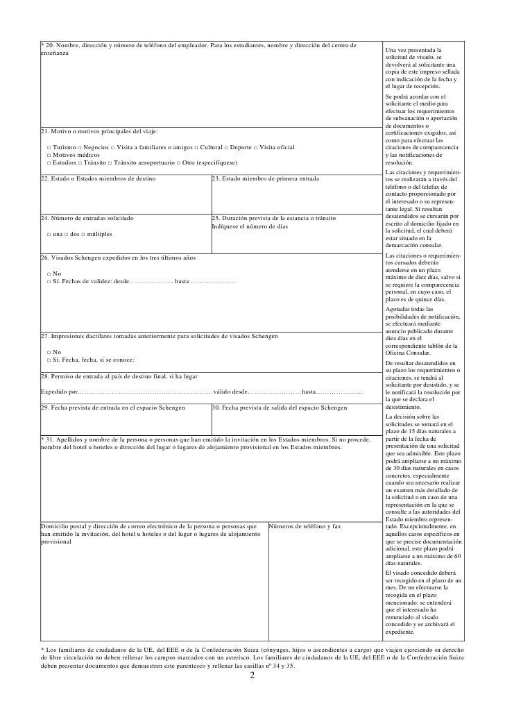 Solicitud De Visado Schengen