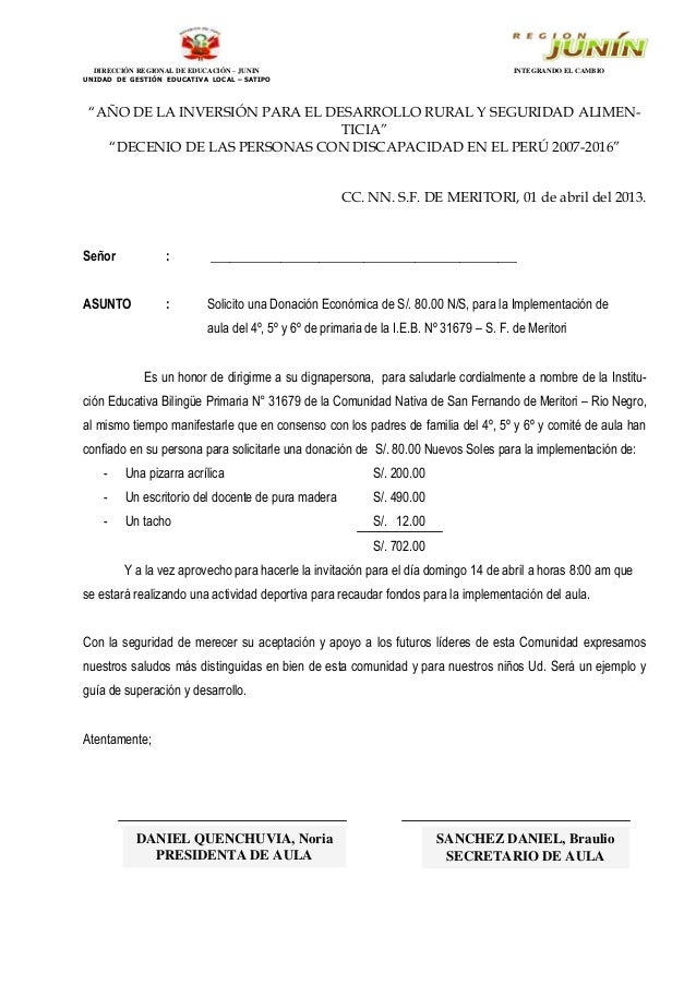 Ejemplo De Oficio Para Pedir Apoyo Economico Ejemplo