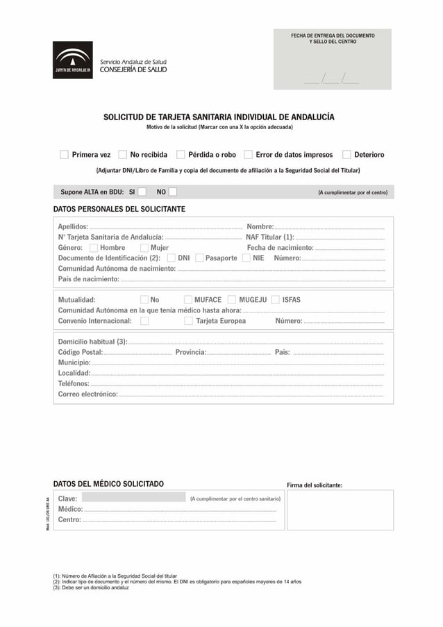 Solicitud tarjeta andalucia Solicitud tarjeta andalucia