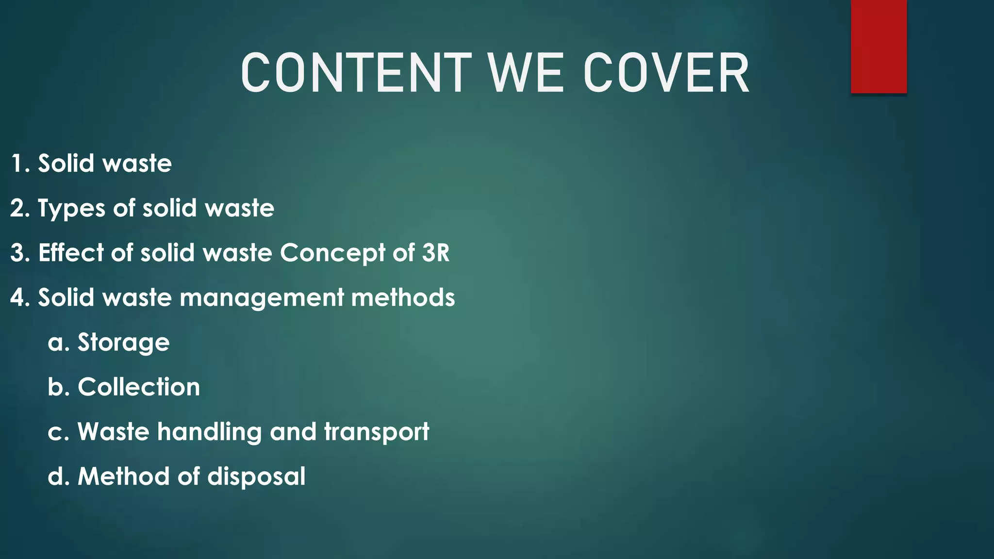 Solid Waste Management EVS | PPTX