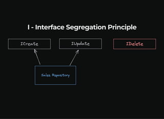 I - Interface Segregation Principle
 