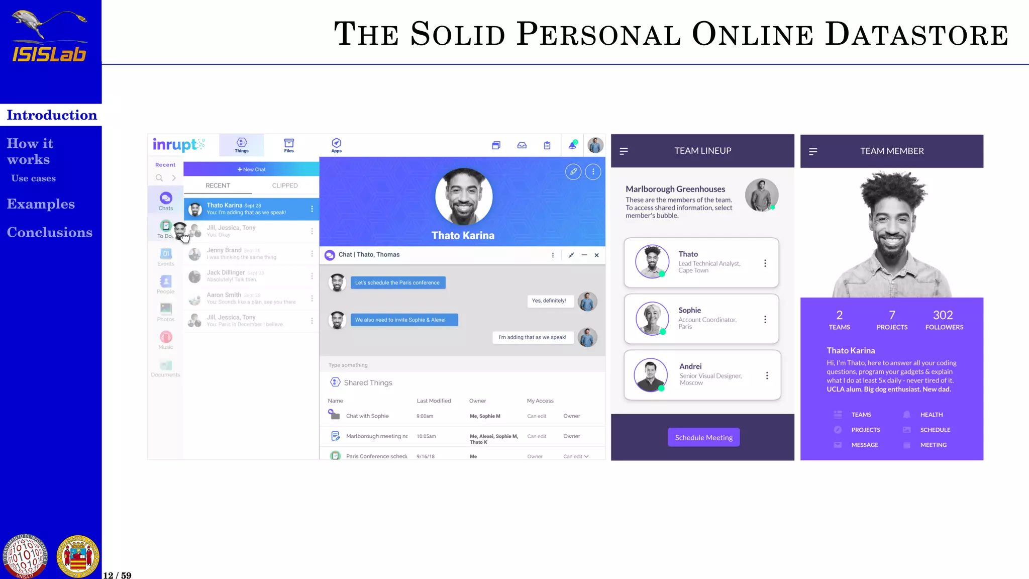 Introduction
How it
works
Use cases
Examples
Conclusions
12 / 59
THE SOLID PERSONAL ONLINE DATASTORE
 