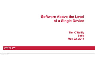 Software Above the Level
of a Single Device
Tim O’Reilly
Solid
May 22, 2014
1Thursday, May 22, 14
 
