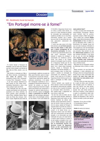 SOLIDARIEDADE – N.º 64 – AGOSTO 2004