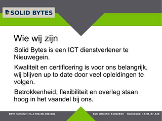 Solid Bytes ICT bedrijfspresentatie | PPT