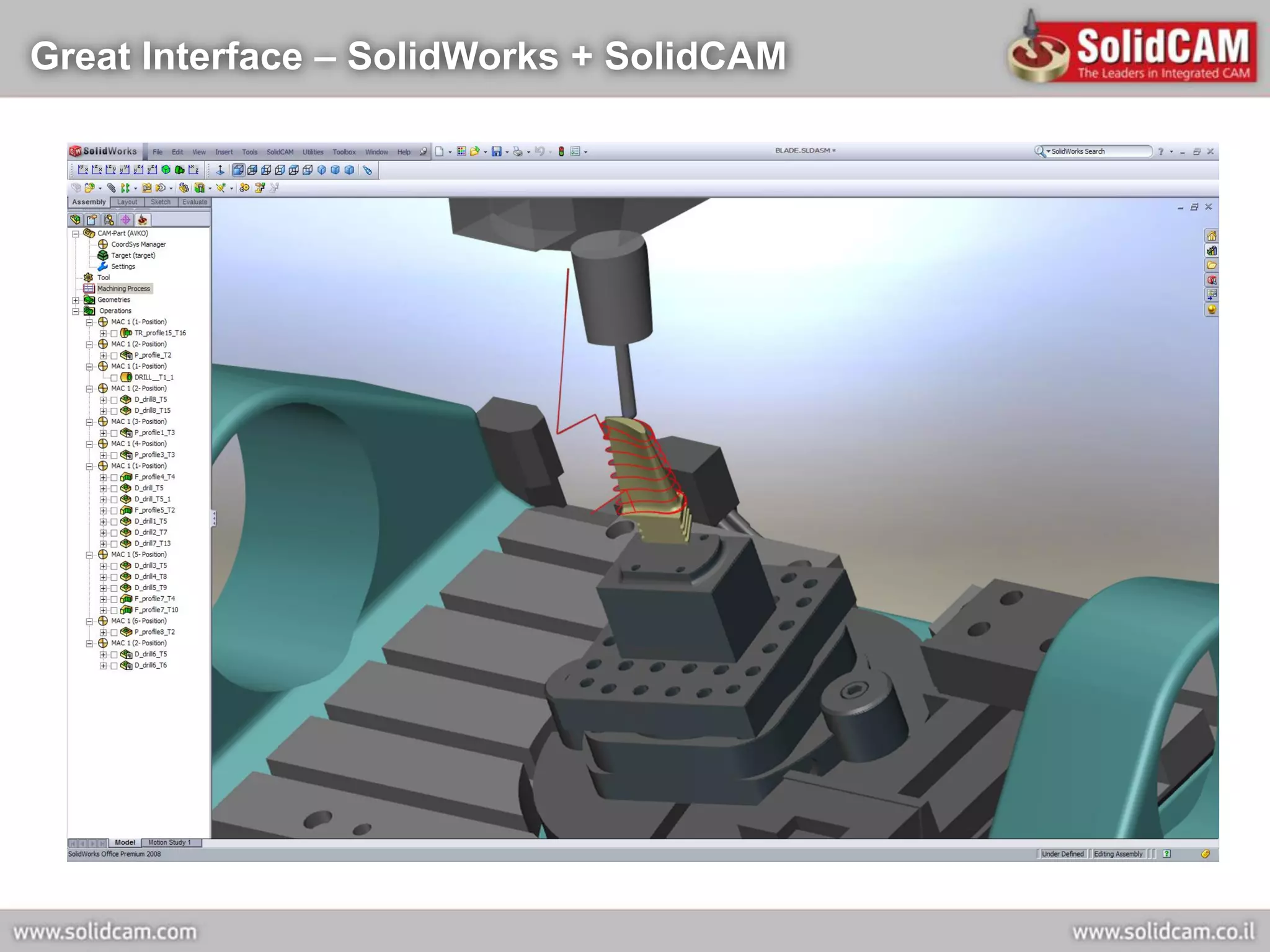 Great Interface – SolidWorks + SolidCAM
 