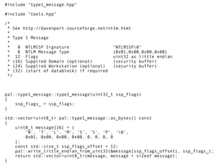 #include "type1_message.hpp"

#include "tools.hpp"

/*
 * See http://davenport.sourceforge.net/ntlm.html
 *
 * Type 1 Mess...