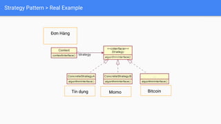 Strategy Pattern > Real Example
Đơn Hàng
Tín dụng Momo Bitcoin
 