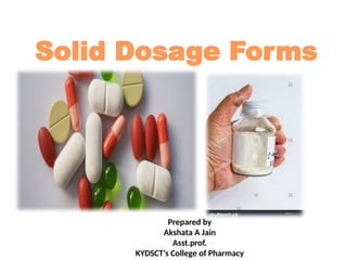 Solid Medication Example Solid Dosage Form S.Y D-Pharm phamaceutics | PPTX