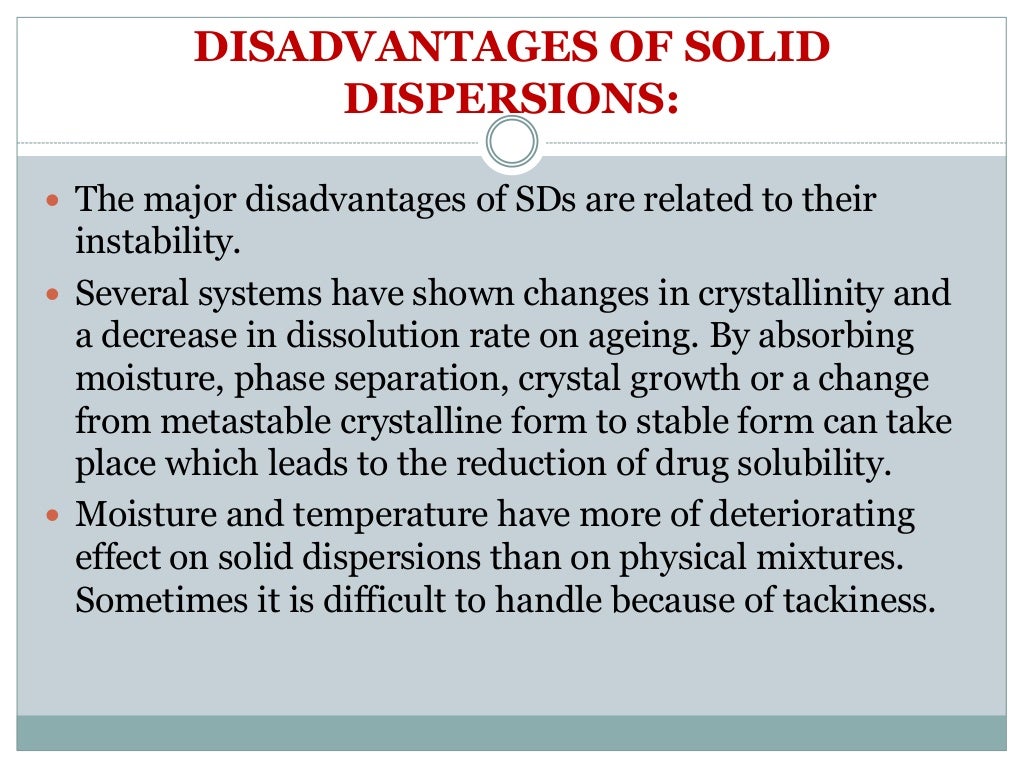 Solid dispersion as a technique for enhancement of