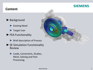 Solid Edge Simulation From Plm World 2009 | PPTX
