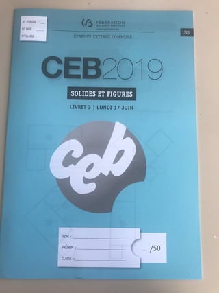 Solides et figures - Epreuve CEB 2019