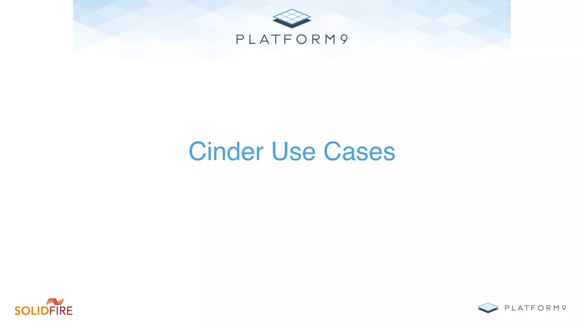 Title Text
Cinder Use Cases
 