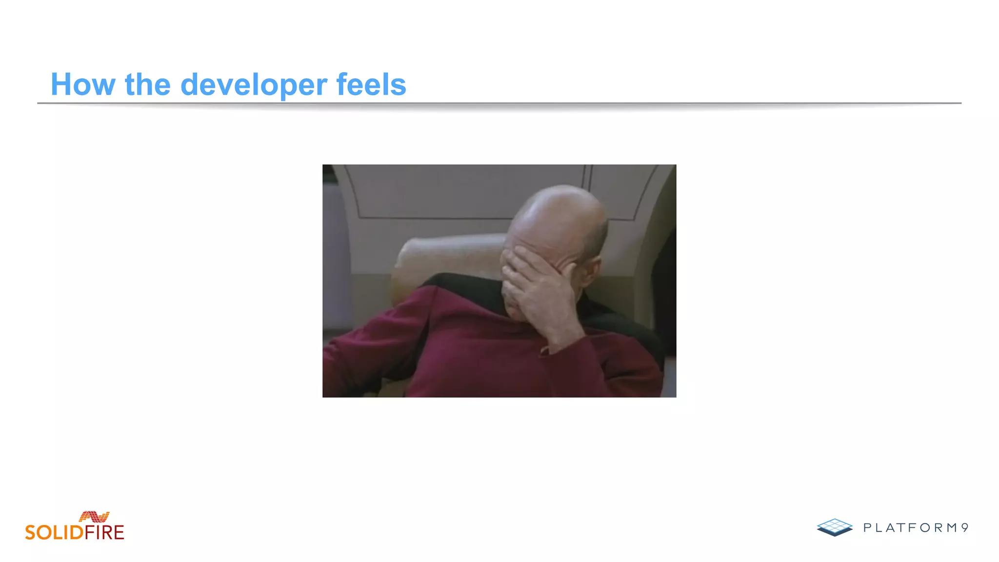 How the developer feels
 
