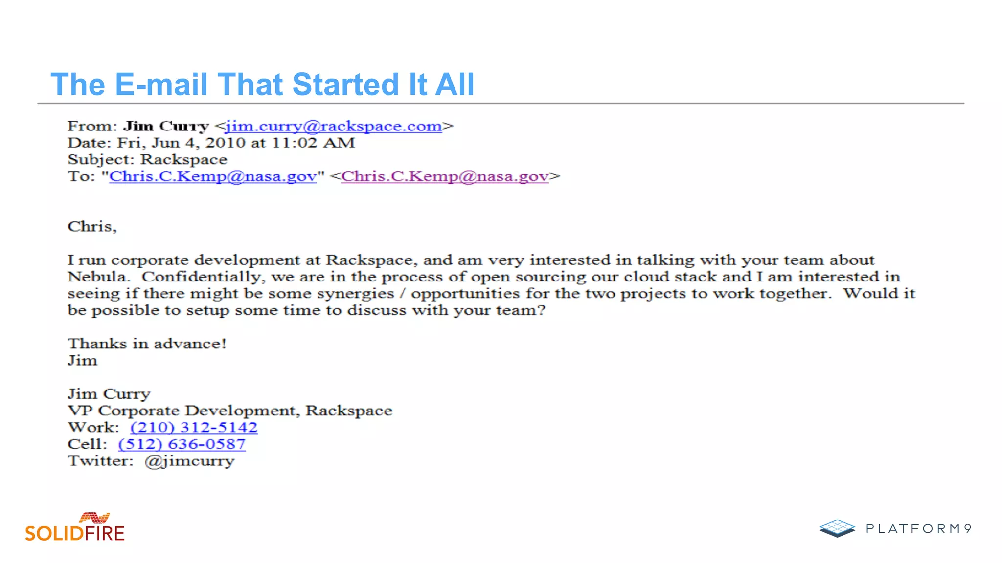 The E-mail That Started It All
 