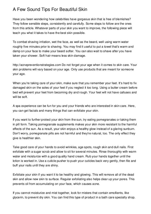 a few sound tips for beautiful skin 1 638 jpg cb 1360382318 what is the form of the following piece