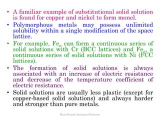 Metal Solution Examples Solidification of metals by Hari prasad | PDF