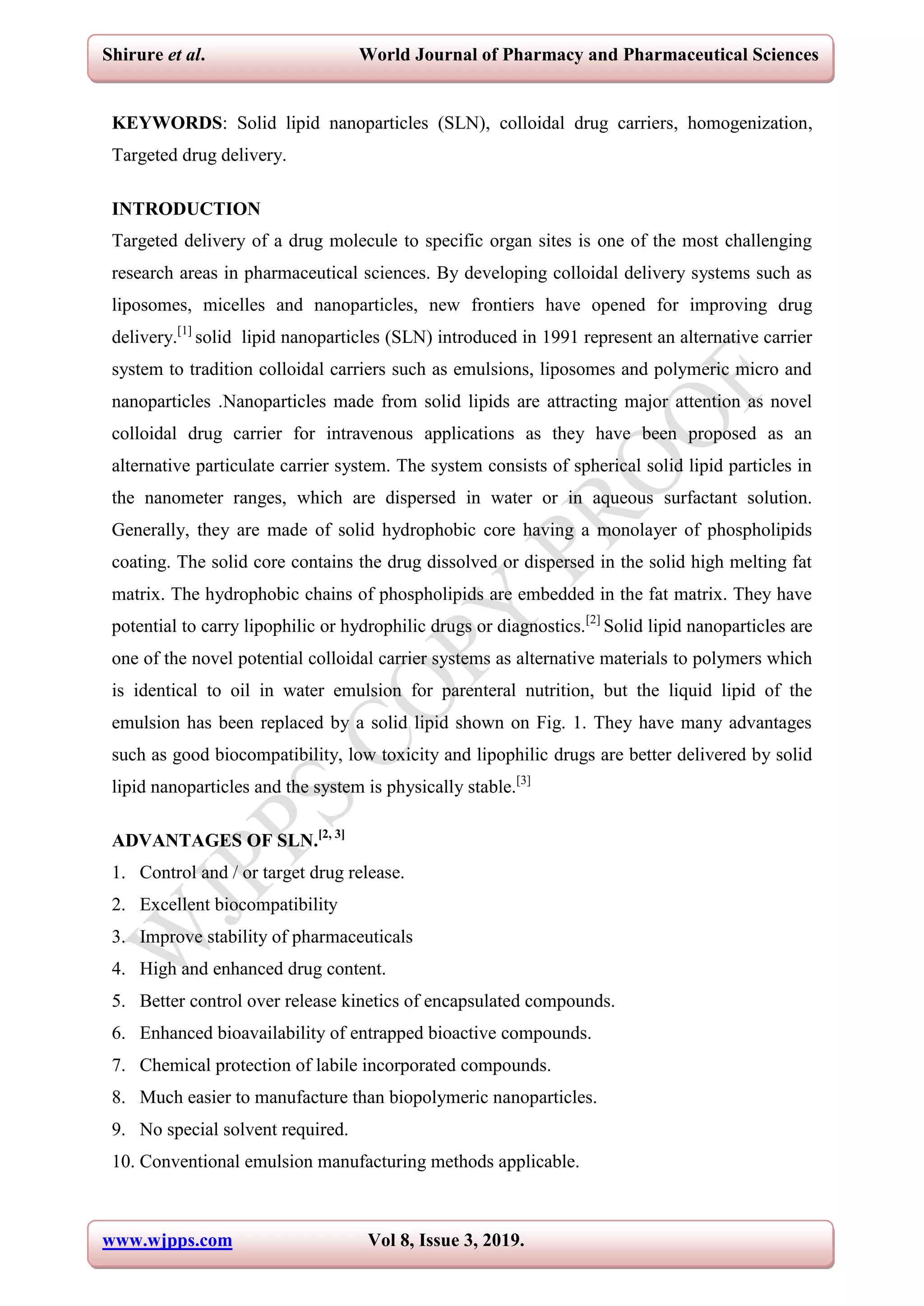 Solid lipid nanoparticles review published | PDF