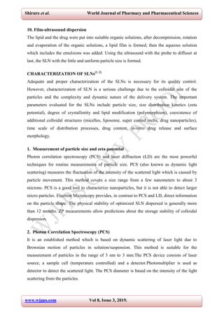 Solid lipid nanoparticles review published | PDF