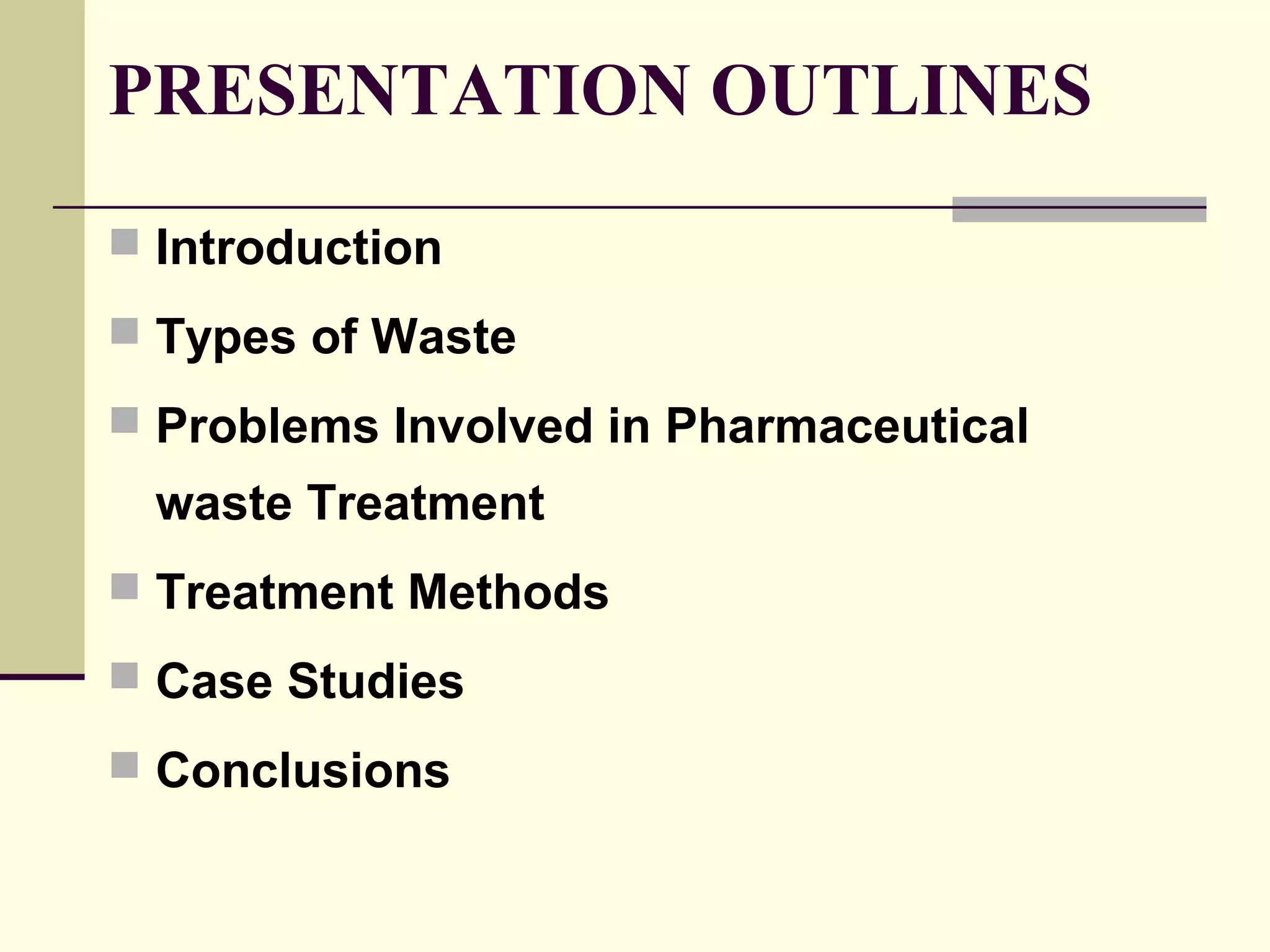 pharmaceutical waste treatment and disposal procedure | PPT