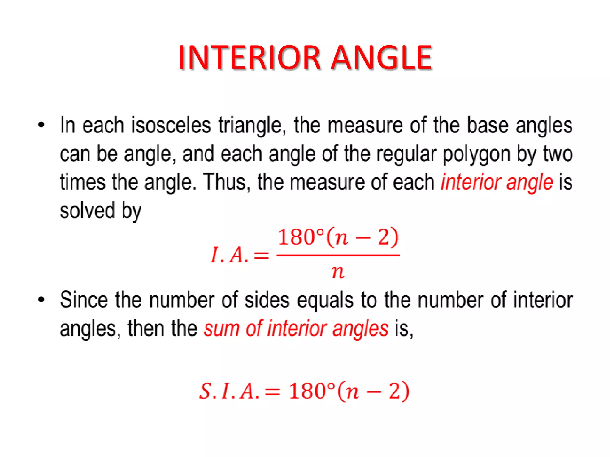 INTERIOR ANGLE