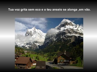Tua voz grita sem eco e o teu anseio se alonga ,em vão. 